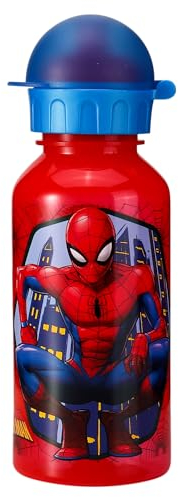 Stor Spiderman Bouteille d'eau de 370 ml pour enfants, école, crèche, voyage, bouteille fabriquée en matériau durable, réutilisable, sans BPA