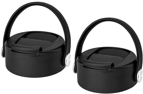 Prurex Vielseitiger Klappdeckel für Hydroflask-Flaschen mit breiter Öffnung, auslaufsichere Ersatzkappen mit Griffen für 340-1134 ml Flaschen (2 Stück)