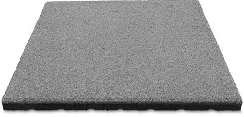 Fallschutzmatte CAPTURA - für außen und innen geeignet - 50x50 cm Größe - stoßdämpfend und rutschhemmend - Drainage an der Unterseite - Stärke 35 mm / 1m Fallhöhe - Grau 1 Stück
