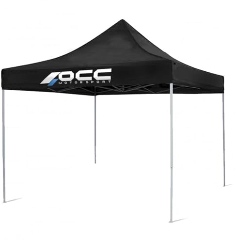 OCC MOTOR SPORT Rennzelt 3X3M Edelstahl Schwarz 40 mm 420 Oxford, Schwarz, 3 x 3 metros