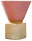 ZHDOKA Coarse Pottery Coffee Mug with Base, 6.7oz Creative Triangular Cone Shape Porcelain Mug Ceramic Tea Cup, Retro Funnel Mug for Coffee Milkshake Cappuccino Latte Sake Yogurt(Pink)