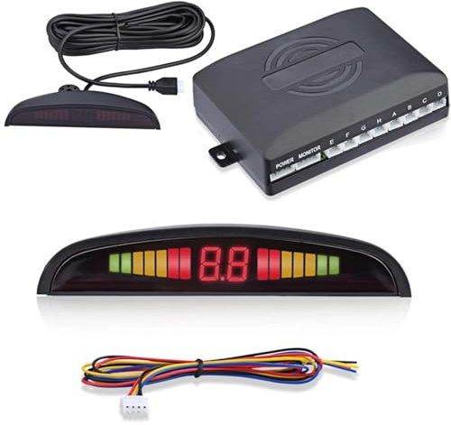 URAGER PDC Sensoren Auto Parktronic Parkplatz Sensor Controller Hintergrundbeleuchtung Display Reverse Backup Radar Monitor Detektor System Host 12V-24V Rückfahrsensor(4 interfaces Host)