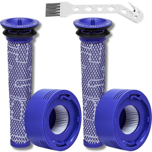 FIND A SPARE4 Pack Filter Replacement for Dysonn V8 Absolute, V8 Animal, V7 Absolute, V7 Motorhead, V7 Animal Vacuum Cleaner | 2 HEPA Post Filter, 2 Pre Filter, 1 Brush| Replaces Part # 965661-01