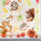 Wandtattoo LOft Fensteraufkleber Herbsttiere Set Rehkitz Eule Eichhörnchen Igel Blätter Eichel herbstlicher Fensteraufkleber Fensterdeko, 2. A3 Bogen