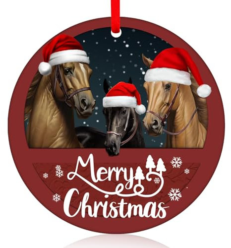 Farmhouse Christmas Ornaments - Hanging Western Xmas Ornaments Supplies, Farm Animal Tree Decorations, Horse Gifts & Holiday Decor for Women & Men