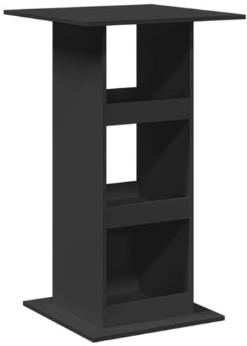 vidaXL Bartisch, Stehtisch mit Ablagen, Tresentisch Tisch für Küche Esszimmer, Küchentisch Loungetisch Bistrotisch, Schwarz Holzwerkstoff