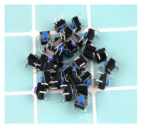 50PCS 6 * 6 * 5mm touch switch 4 foot button 6x6x5 miniature electromagnetic oven accessories panel key switch(Beige)