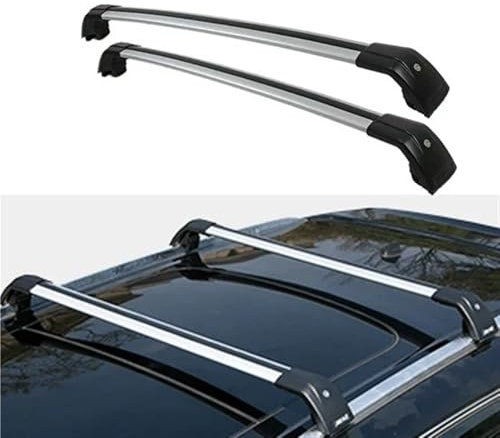 Barres De Toit Voiture Barres De Toit en Alliage D'aluminium, 2 Pièces, Barres Latérales, Traverses, Porte-Bagages, pour Peugeot 5008 2016 2018 2019 2022 Porte-Bagages Voiture(Black Silver)