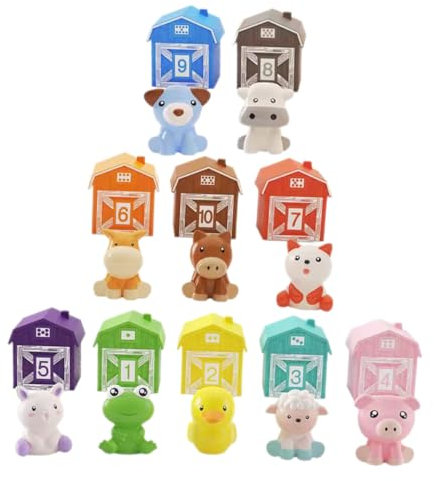 SKISUNO Tierfingerpuppen für Bauernhoftier Fingerpuppen Lernspielzeug für Kleinkinder Montessori Fingerpuppe Dehnbare Zählen Passende Sortier Feinmotorikspiele Pädagogisches