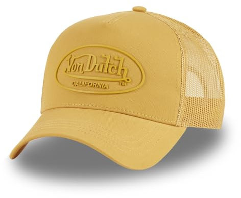 Von Dutch Kappe für Damen & Herren, verstellbar, Trucker-Kappe, Logo, senf, One size