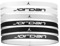 Nike Herren Jordan Elastic Sport Headbands 6er Pack Printed – Elastische Sport Stirnbänder mit Print – Basketball & Training Headbands, Black/White/Black, One Size