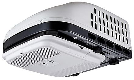 Aire acondicionado RVCedr de aire DC Doble ventilador sin escobillas Coche silencioso Aire acondicionado de alta resistencia/Aire acondicionado de techo 220V AC para camión Autobús escolar,