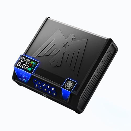 KASABLANK Gun Safe for Pistols - 3 Ways Unlock (Fingerprint/Digital PIN/Key) with Quick Access, LCD Temperature & Humidity Display, Solid Steel Safe for Home, Nightstand, Bedroom, Car and Cloakroom