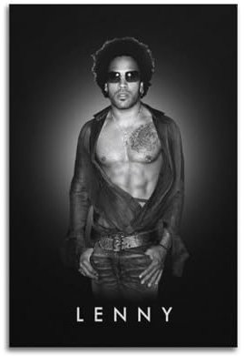 WYBRBHR Poster mit Lenny Kravitz, Sängerin, dekoratives Gemälde, Leinwand, Wandposter und Kunstdruck, moderne Familienschlafzimmer-Dekoration, Poster, 60 x 90 cm