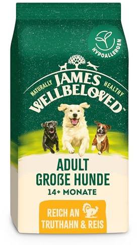 James WELLBELOVED 10kg Hund, große Hunderassen, Trockenfutter Truthahn & Reis