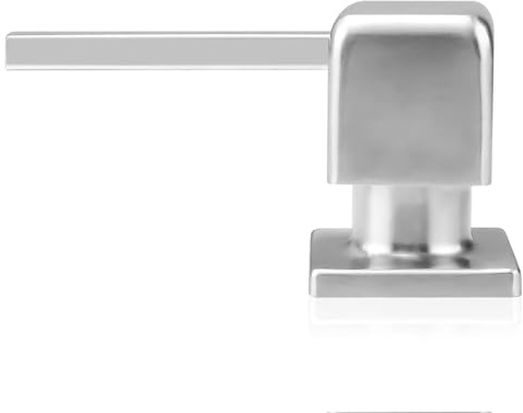 Built in Dish Soap Dispenser for Kitchen Sink, Lotion Dispenser Refill from The Top with Stainless Steel Pump Head 17 OZ Bottle Built in Countertop Under Sink, Brushed Nickel