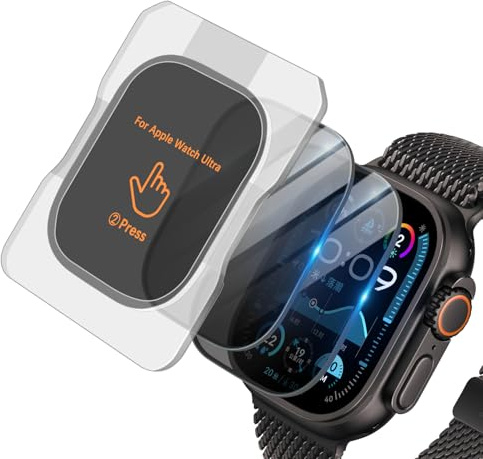 DiyGody 3PCS Compatible avec Apple Watch Ultra 2/Ultra 49mm Privacy Protection Écran avec Trousse Outils Alignement Automatique, 9H Verre Trempé Anti-Rayures Protecteur Écran iWatch Ultra 2