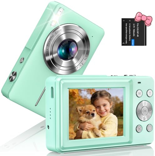 Digitalkamera Fotoapparat 1080P 44MP Fotokamera mit 16X Digitalzoom Tragbare Kompaktkamera Vlogging Digitalkamera für Kinder Teenager Anfänger