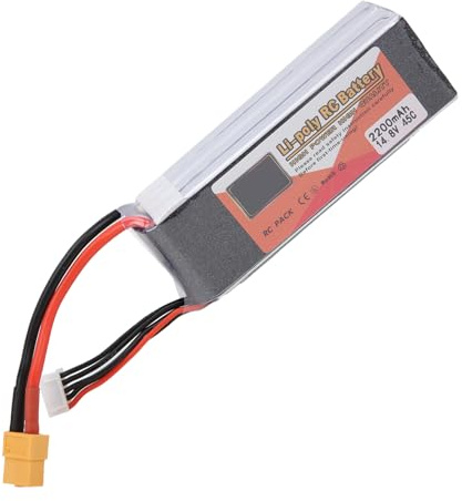 Acouto Batterie Lipo 4S 14,8 V 2200 MAh 45C XT60 Plug Batterie de Grande capacité pour Voiture Télécommandée Peut être Utilisée Durable Un Lithium Stable Fabriqué pour Une qualité de Matériau Longue