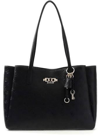 GUESS borsa a tracolla laptop bag con scomparto per laptop Anise Multi Compartment Tote Black Logo nero