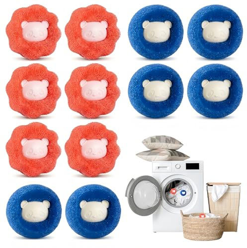 Pet Hair Remover for Laundry 12 Pack, Washing Machine Hair Catcher & Reusable Dryer Balls, Anti Static Laundry Balls for Dog & Cat Hair, Lint Remover for Clothes Bedding