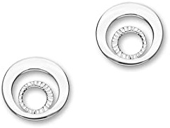 ORTAK 925 Sterling Silver Handmade Stud Earrings | Round Circle | Hammered | High Polished | Scottish Fine Jewellery | True Collection | Made In Orkney Islands, UK