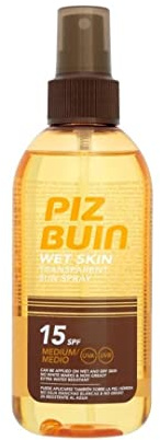 Piz Buin Wet Skin Transparent Sun Spray SPF 15 Medium, 150ml