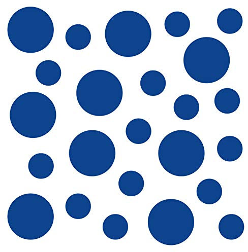 kleb-Drauf | 24 Punkte | Blau - matt | Wandtattoo Wandaufkleber Wandsticker Aufkleber Sticker | Wohnzimmer Schlafzimmer Kinderzimmer Küche Bad | Deko Wände Glas Fenster Tür Fliese