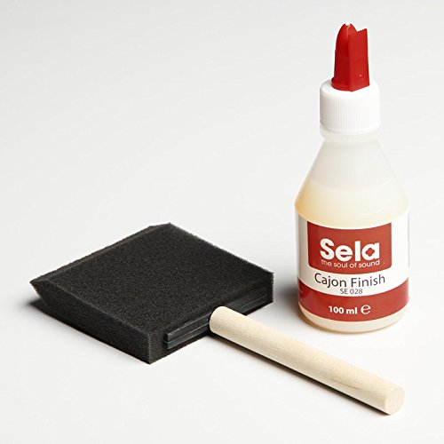 Sela Cajon Finish Set - Lack und spezieller Pinsel für unlackierte Sela Cajon Bausätze und Cajons, schützt Holz, glatter und samtiger Look