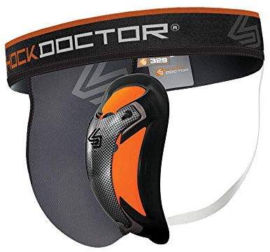 Shock Doctor Herren Suspensorium mit Ultra Carbon Flex Cup Tiefschutz, Grey, L EU