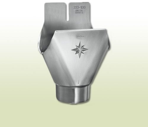 Aluminium Einhangstutzen oval RG 280 für Fallrohr DN100