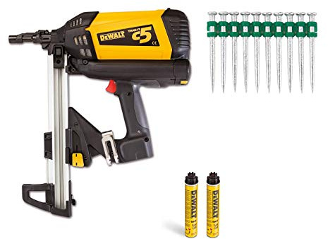 DeWALT C5KIT15MM-DE C5 - Chiodatrice a gas a batteria + 1400 chiodi da 15 mm, colore: Nero/Giallo