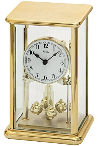 AMS 1211 mit Quarz-Drehpendelwerk, Metallgehäuse, bedrucktem Zifferblatt und Mineralglas.