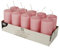 Papstar 4 x 10 1010 I singari spuntati candele Ø 40 mm 90 mm rosa antico
