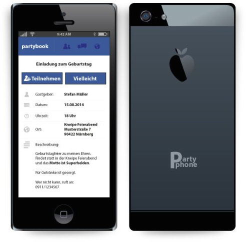 Einladungskarten zum Geburtstag (80 Stück) als Smartphone ähnlich iPhone Handy