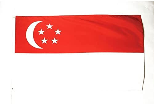 AZ FLAG - Flagge Singapur - 90x60 cm - Singapurische Fahne 100% Polyester mit Messing-Ösen - 50g