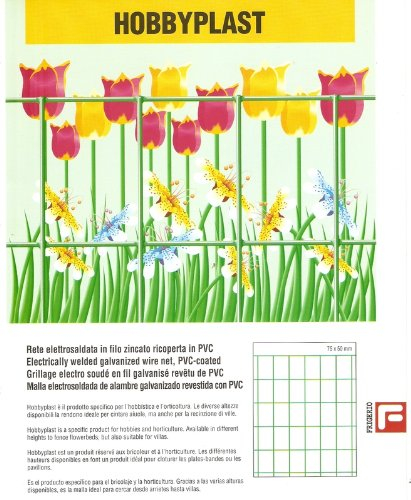 Grillage électro-soudé plastifiée Maillot 75 x 50. Fil Intérieur Galvanisé ø 1,7, fil plastifié extérieur ø 2,2. Rouleau mt. 25.