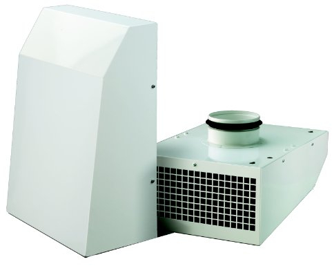 SKS24 Außenwandventilator 100mm mit Stahlgehäuse, Wasserresistent durch Polymerschicht, 14 x 26 x 36 cm, 3 Geschwindigkeiten, Geringer Geräuschpegel, Modern, Für alle Zimmer, Wandmontage