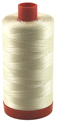 Aurifil Mako Cotton Thread Solid 50WT Cotton Box of 6 Large Spools - 6 x 1422 yd Ideal for Machine Embroidery, Quilting and Sewing (Butter Cream)