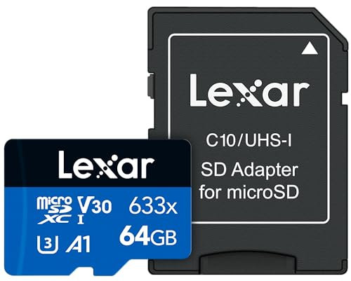 Lexar High-Performance microSDXC 633x 64GB UHS-I Card w/SD Adapter - LSDMI64GBBNL633A