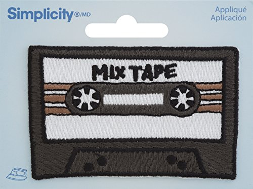 Simplicity Kassette Tape Eisen auf Aufnäher, Polyester, Mehrfarbig, 10.31 X 7.37 X 0,2 cm