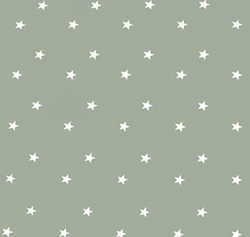 Wachstuch Tischdecke Abwaschbar Eckig 140 x 180 cm Sterne Sage Grün