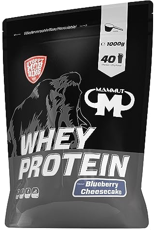 Mammut Nutrition Whey Protein, Gâteau de fromage et myrtille, petit-lait, protéines, shake de protéines, 1000 g