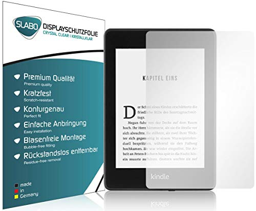 Slabo 2 x Displayschutzfolie für Kindle Paperwhite 2018 (10. Generation) Displayschutz Schutzfolie Folie Crystal Clear unsichtbar Made IN Germany