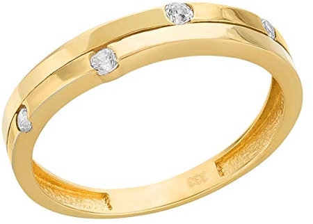 Ardeo Aurum Damenring aus 333 Gold Gelbgold mit Zirkonia im Brillant-Schliff Verlobungsring