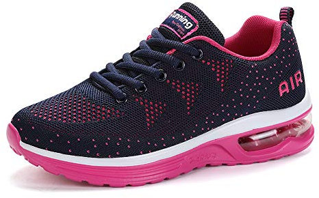 Air Zapatillas de Running para Hombre Mujer Zapatos para Correr y Asfalto Aire Libre y Deportes Calzado BluePink 34