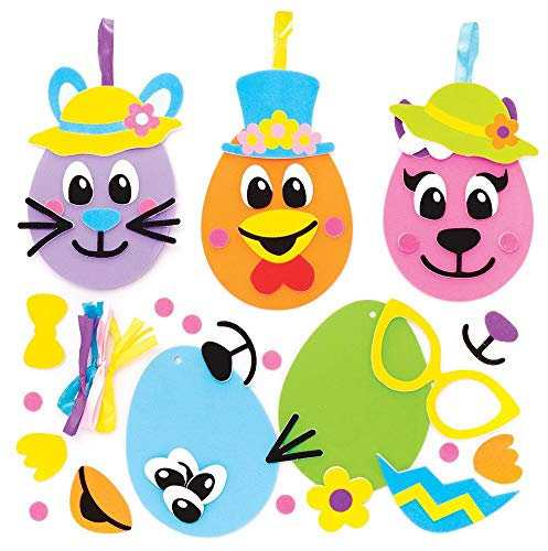 Baker Ross Osterei Lustige Gesichtsdekoration Kits, Neuheit Spielzeug für Kinder, Perfekte Party, Beute oder Prize Bag Filler (8er Pack)