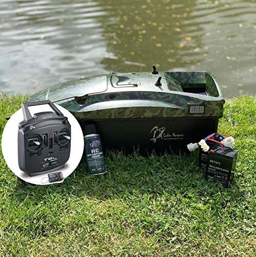 Lake Reaper Carp Fishing Bait Boat Camo with Futaba T6L Radio Deeper Pro+ Compatible