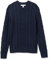 Amazon Essentials Jersey de Manga Larga 100% de Algodón con Trenzado Aran y Cuello Redondo Hombre, Azul Marino, M