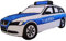 alles-meine.de GmbH Bügelbild - Polizei - 7,9 cm * 4,5 cm - Polizeiwagen Auto - Wagen Aufnäher - Applikation Patch Aufbügler - Polizeiauto Polizist zum Aufbügeln